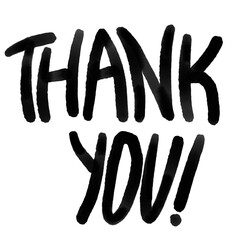 Simple thank you message written in bold black letters expressing gratitude
