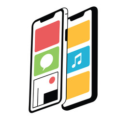 smartphone with colorful application icons