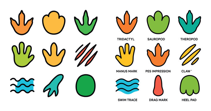 Dinosaur Footprint Icons