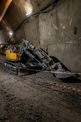 Tour of the excavated stations Olbrachtova and Pankrac D and the adjacent line tunnels. Behind the...