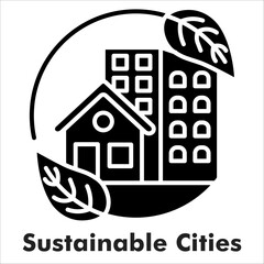 Sustainable Cities Solid Black Icon