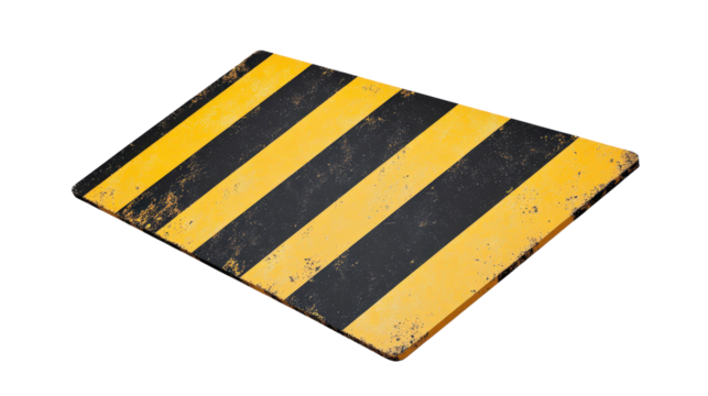 Hazard marker diagonal stripes sign,Transparent background, PNG file