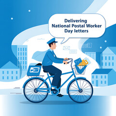 National Postal Worker Day Poster | Rural postal truck delivering mail on National Postal Worker Day