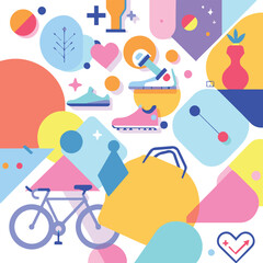 Colorful Abstract Shapes and Icons