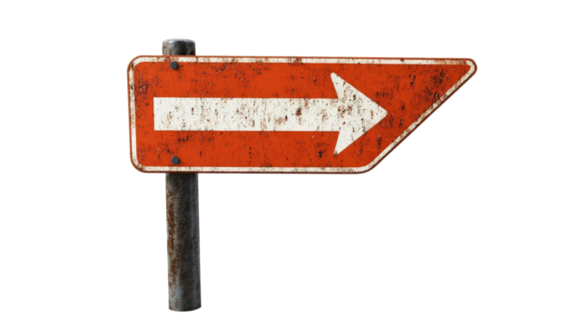Left lane must turn left sign,Transparent background, PNG file