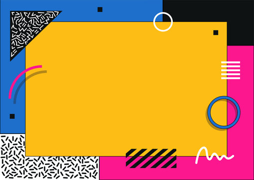 Retro 80s Memphis Pattern Colorful Geometric Background