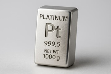 Platinum Ingot Reflection &ndash; Elegant Shine of a Precious Metal Bar