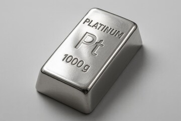 Platinum Ingot Reflection &ndash; Elegant Shine of a Precious Metal Bar