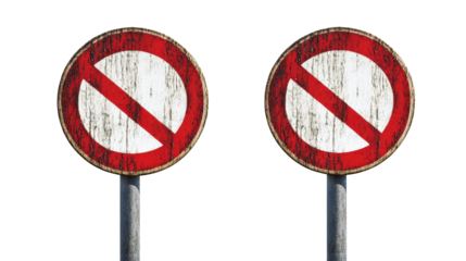 No overtaking road sign,Transparent background, PNG file