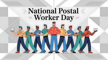 National Postal Worker Day Banner  diverse team