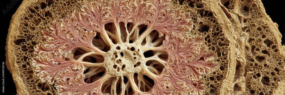 Poster Detailed Cross-Section of Brain Stem Showcasing Intricate Nerve Clusters and Connections for Anatomical Study