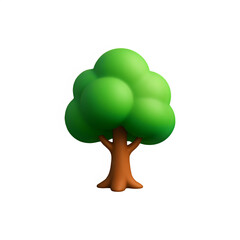 3d tree icon isolated on transparent background. nature or growth concept