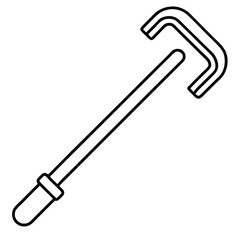 Allen Key Tool Line Art Icon