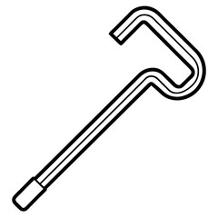 Allen Key Tool Line Art Icon