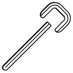 Allen Key Tool Line Art Icon