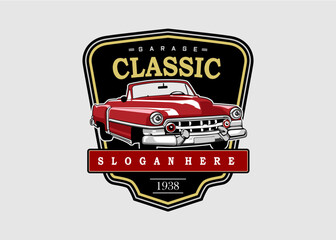 classic car logo conceptual illustration.