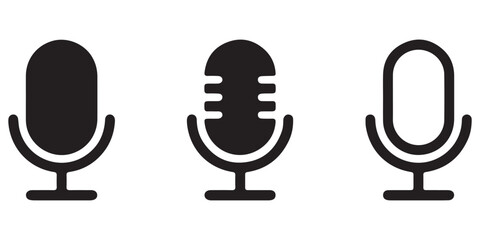 Microphone Icon Set for Audio and Podcasting- mic, mike, microphone, mic icon, microphone icon, mike icon.
