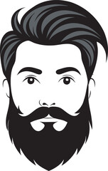 Collection of Stylish Bearded Man Portraits Featuring Modern Haircuts, Facial Hair, and Vintage Hat Fashion in Black and White Art
