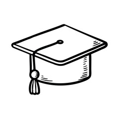 A simple illustration of a graduation cap, commonly associated with academic achievement and ceremonies. The cap features a tassel and a flat top.
