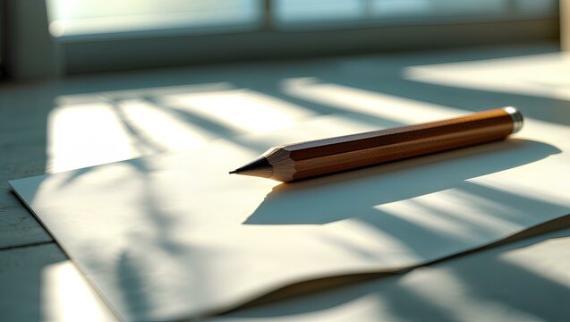 a pencil resting on a piece of paper