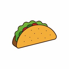 Cartoon taco isolated on white background