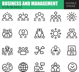 Fototapeta premium Business Growth and Development Icons – Flat Vector Set