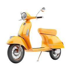 Vintage Yellow Scooter Classic Moped Illustration Retro Motorcycle Design TwoWheeled Vehicle Graphics