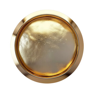 Elegant Golden Serving Tray: A luxurious circular serving tray is presented from a top-down angle, exhibiting opulence. This versatile accessory suggests refined taste and is ideal for upscale events.