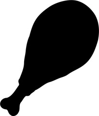 chicken thigh meat silhouette vector illustration, isolated on white
