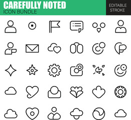 Fototapeta premium Note and Reminder Icons Set – Flat Vector Design