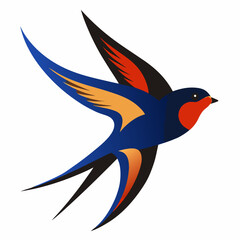 Elegant bird vector icon on white background.