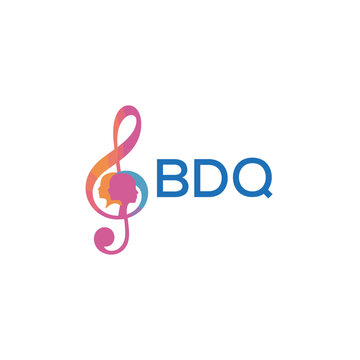  "BDQ Music and Arts Logo Design, BDQ Later Logo, Abstract Treble Clef with Human Faces"
