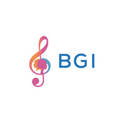  "BGI Music and Arts Logo Design, BGI Later Logo, Abstract Treble Clef with Human Faces"
