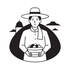 Bolivian Saltines Food Stall Illustration