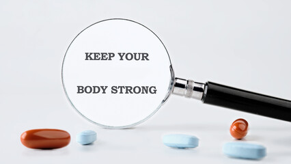 THE CONCEPT PHRASE IS KEEP YOUR BODY STRONG. Fitness, workout, healthy lifestyle.