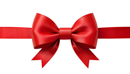 red bow on white background, Red Gift Bow with Ribbon Isolated on White Background

