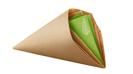 Folded Paper in Minimalist Aesthetic: An appealing close-up showcases the exquisite folds of paper, creating a stylish shape with subtle shadows, evoking a feeling of tranquility.