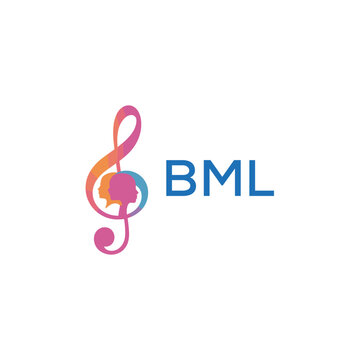  "BML Music and Arts Logo Design, BML Later Logo, Abstract Treble Clef with Human Faces"
