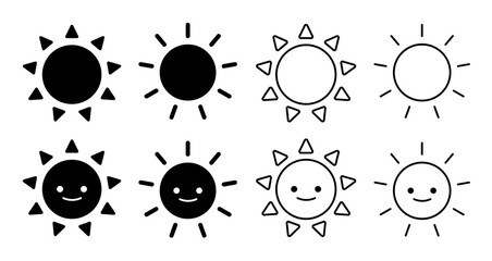 熱中症 夏 太陽 アイコン セット