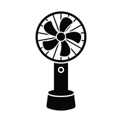 Mini handheld fan flat vector icon and symbol design on a white background