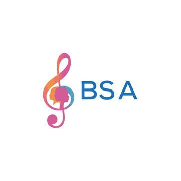  "BSA Music and Arts Logo Design, BSA Later Logo, Abstract Treble Clef with Human Faces"
