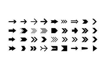 Collection of various arrow styles pointing right