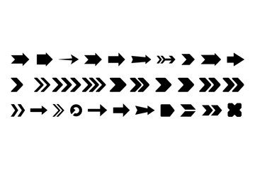 Collection of various styles of arrow illustrations