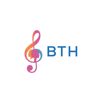  "BTH Music and Arts Logo Design, BTH Later Logo, Abstract Treble Clef with Human Faces"
