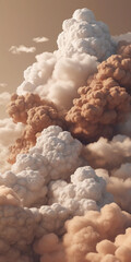 Abstract cloudscape with brown and white clouds