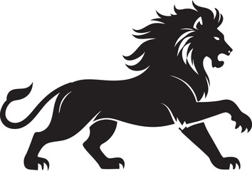 This collection of black and white images features powerful illustrations of lions, some with detailed manes and roaring expressions, and one showcasing a cub