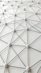 Obraz premium Abstract network connection white spheres and gray lines