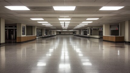 Obraz premium Empty Modern Hallway with Polished Floor