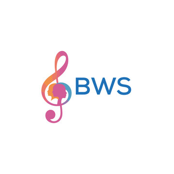  "BWS Music and Arts Logo Design, BWS Later Logo, Abstract Treble Clef with Human Faces"
