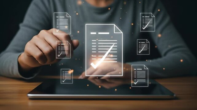 Digital Document Management: Paperless Workflow on Tablet - Approval, Checklist, Compliance